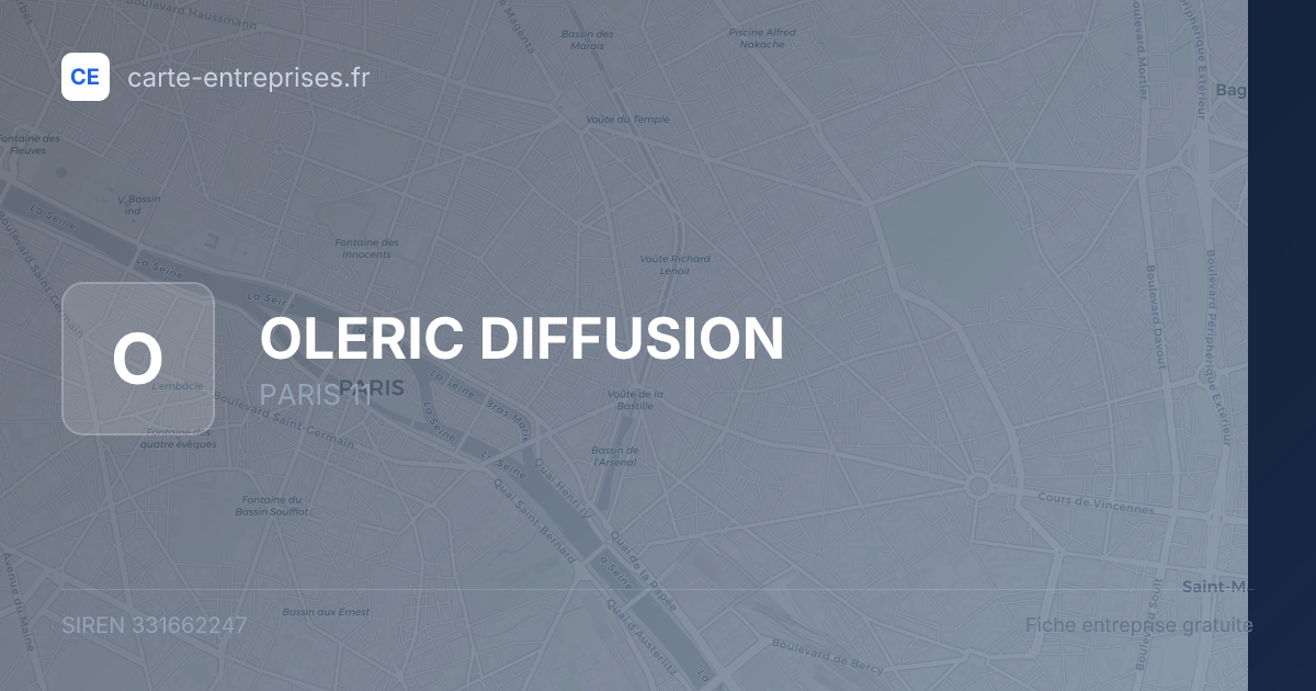 OLERIC DIFFUSION — 331662247 — fiche entreprise