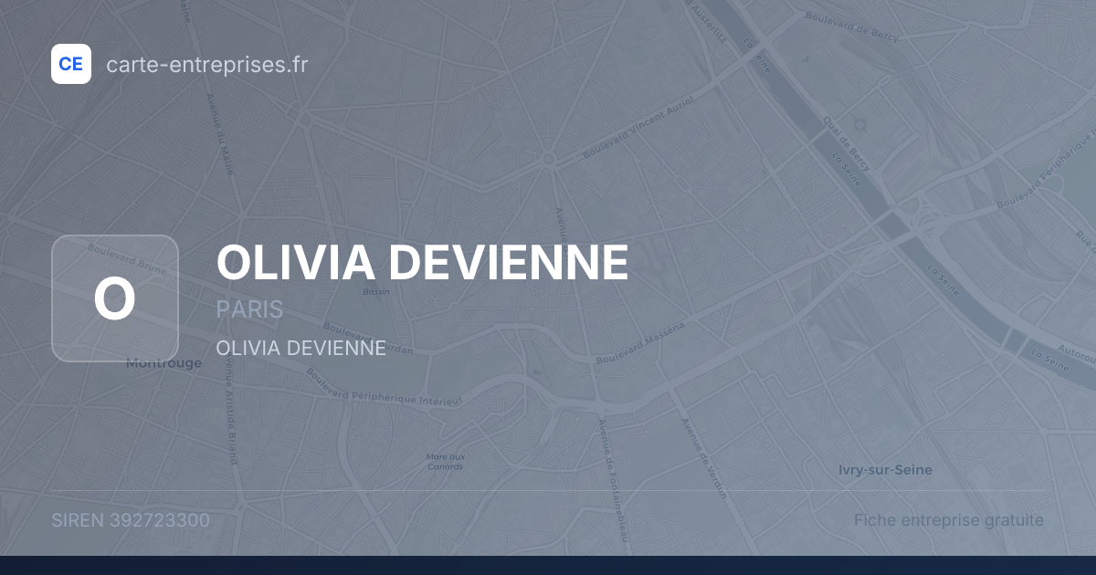 OLIVIA DEVIENNE — 392723300 — fiche entreprise