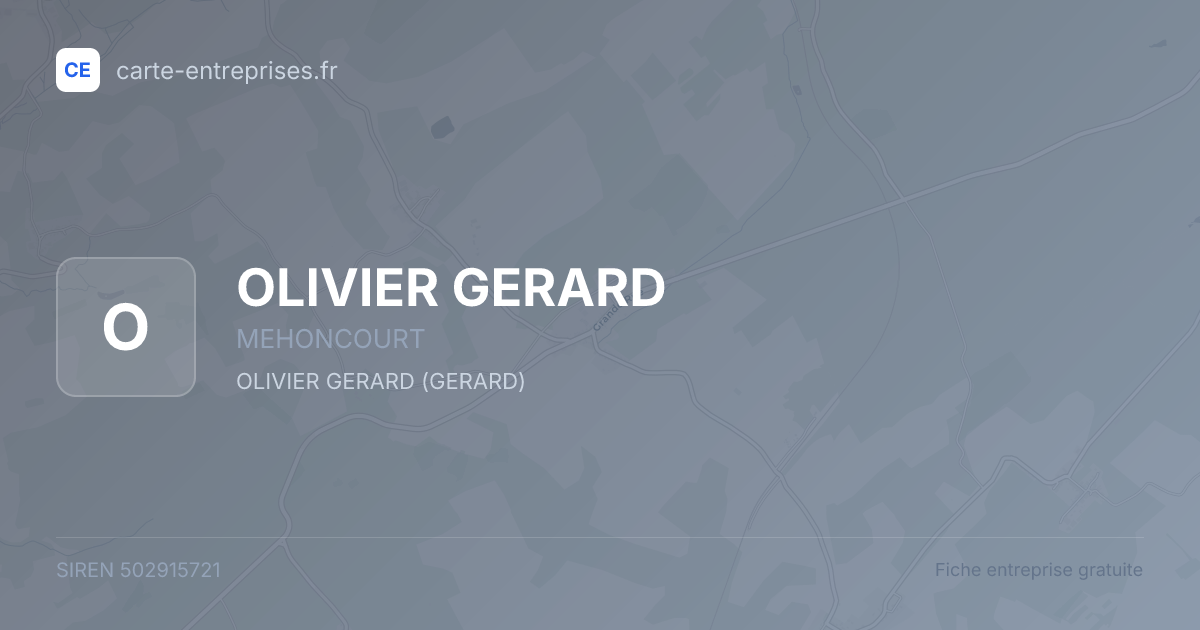 OLIVIER GERARD — 502915721 — fiche entreprise