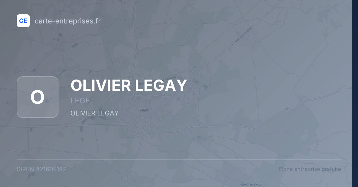 OLIVIER LEGAY — 421605197 — fiche entreprise