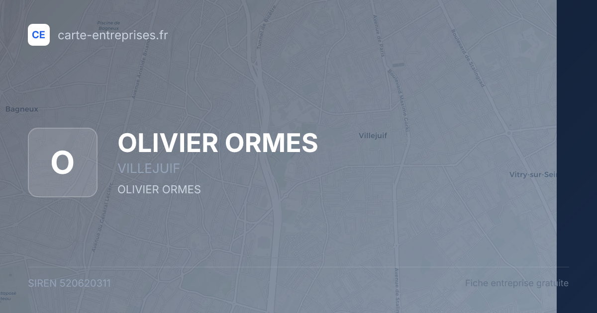 OLIVIER ORMES — 520620311 — fiche entreprise