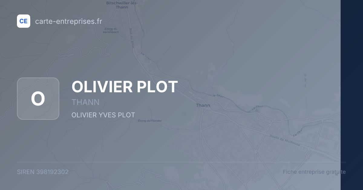 OLIVIER PLOT — 398192302 — fiche entreprise
