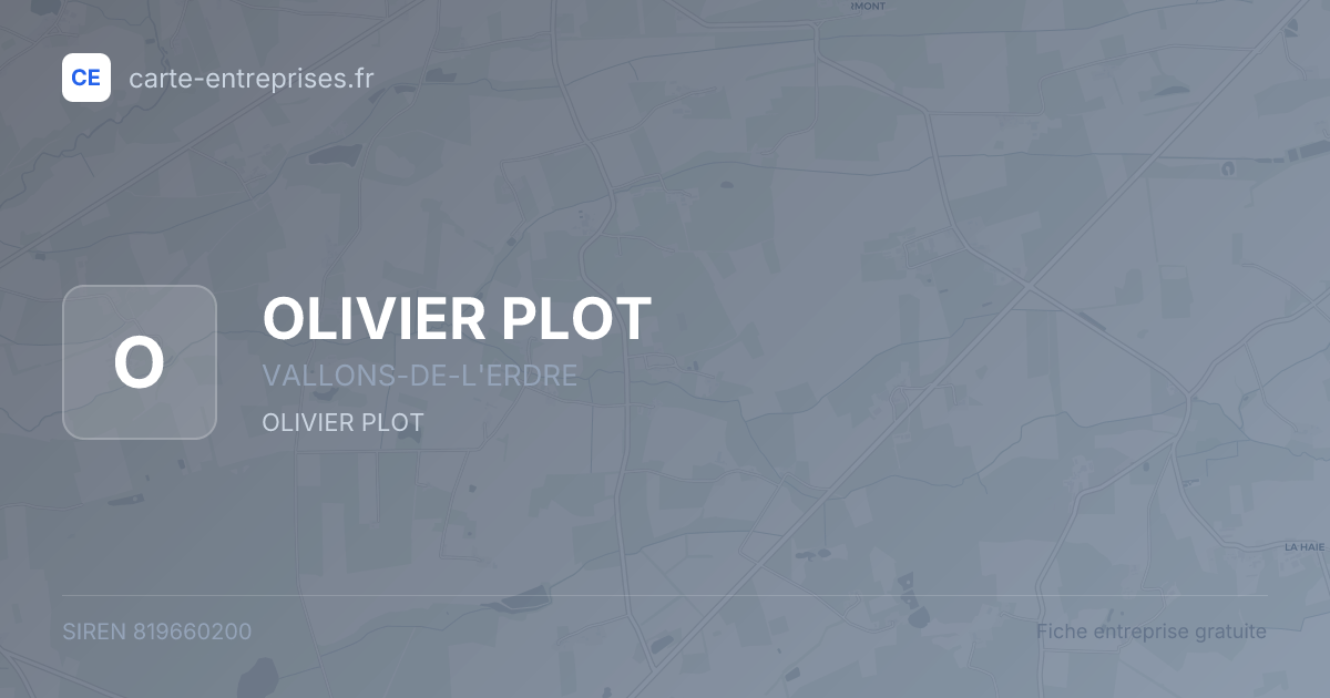 OLIVIER PLOT — 819660200 — fiche entreprise