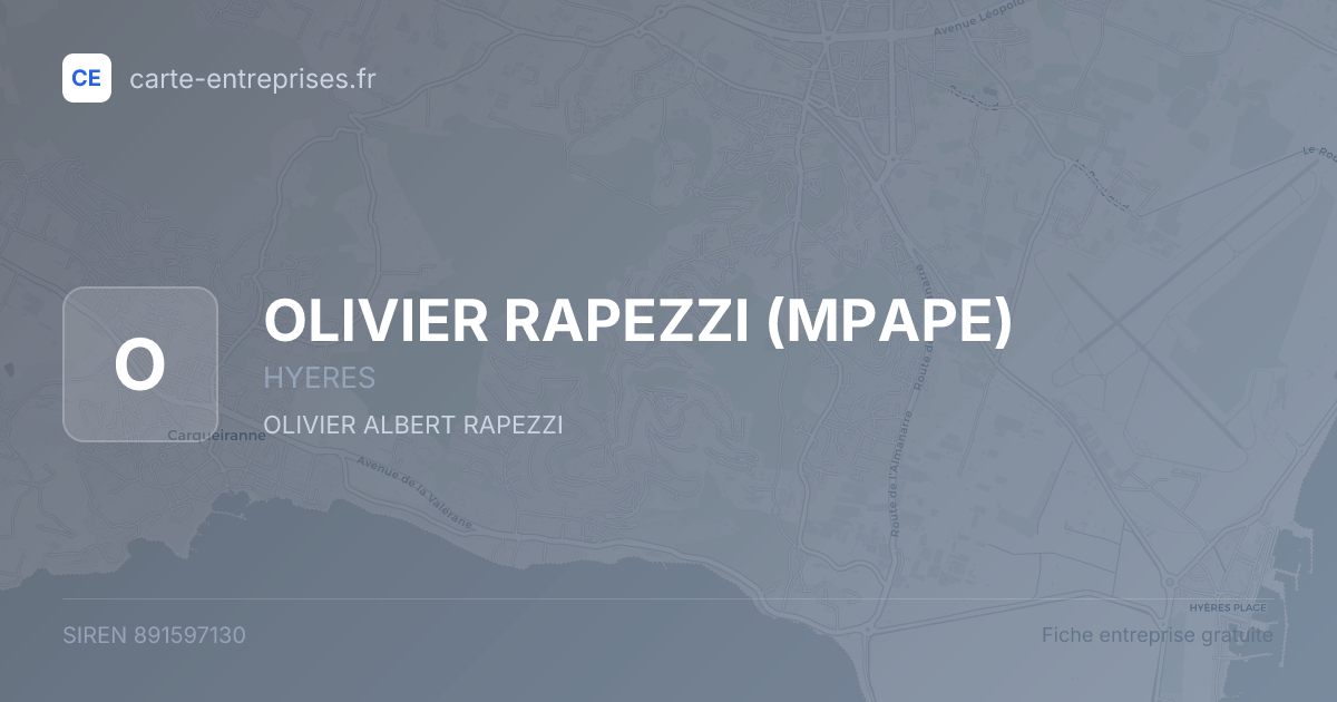 OLIVIER RAPEZZI (MPAPE) — 891597130 — fiche entreprise