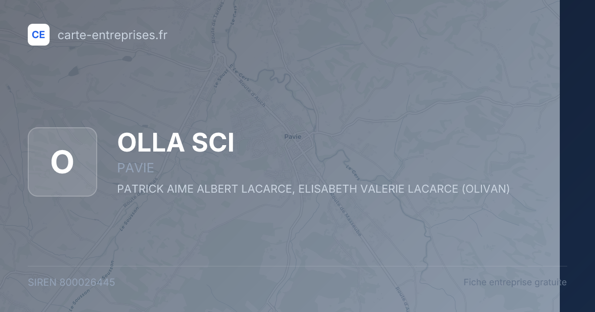 OLLA SCI — 800026445 — fiche entreprise