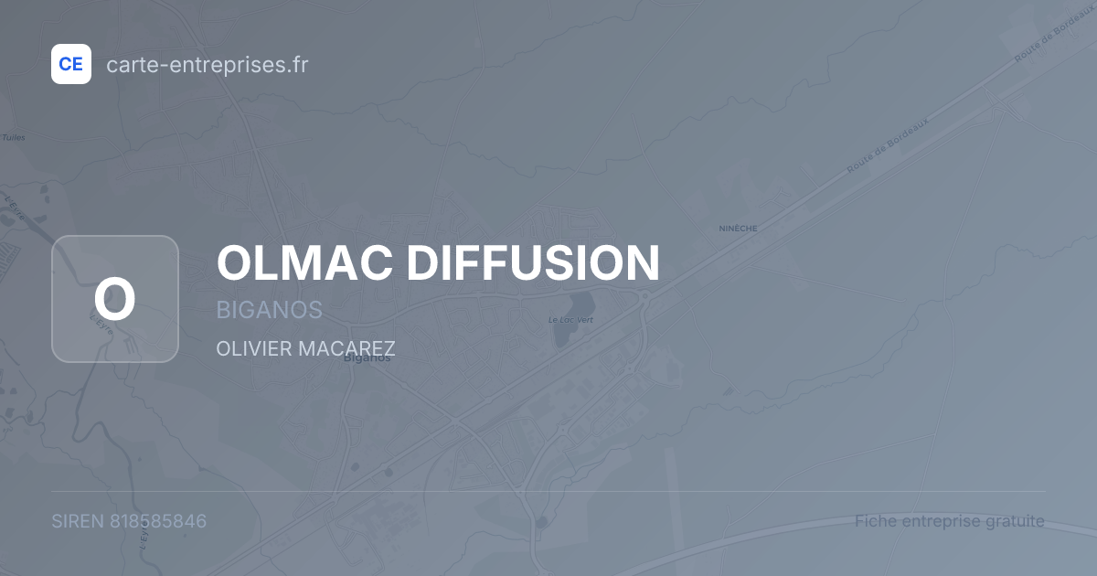 OLMAC DIFFUSION — 818585846 — fiche entreprise