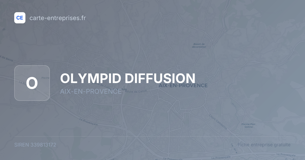 OLYMPID DIFFUSION — 339813172 — fiche entreprise