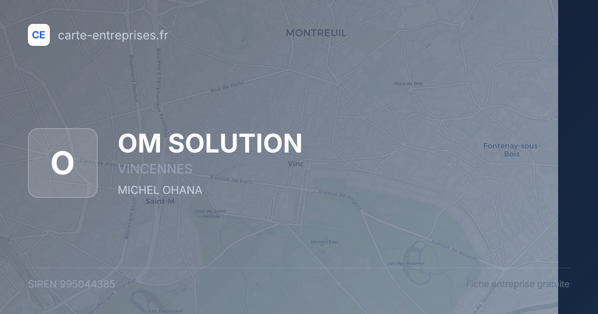OM SOLUTION — 995044385 — fiche entreprise