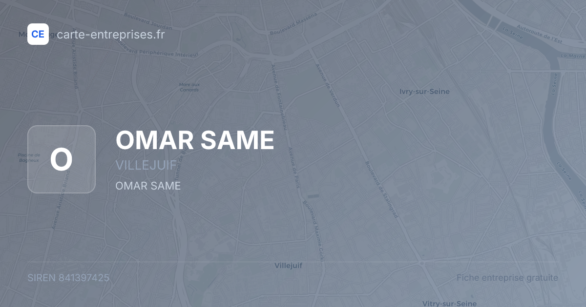 OMAR SAME — 841397425 — fiche entreprise
