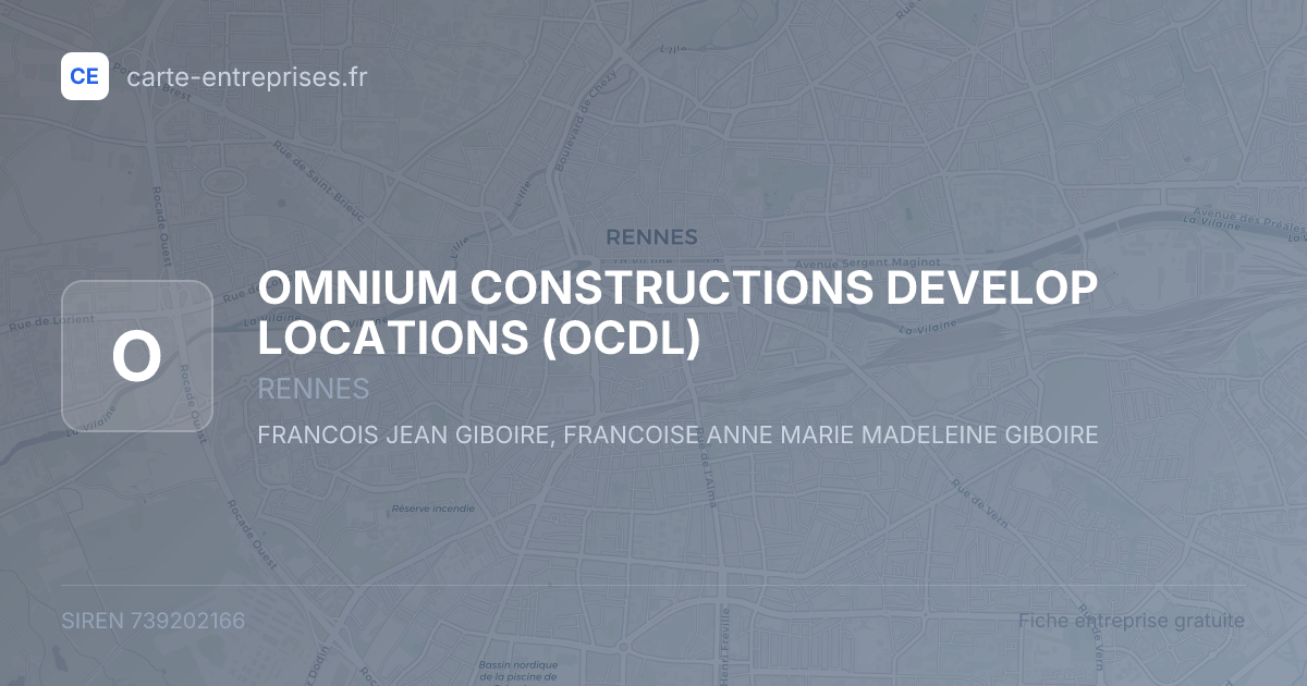 OMNIUM CONSTRUCTIONS DEVELOP LOCATIONS (OCDL) — 739202166 — fiche entreprise