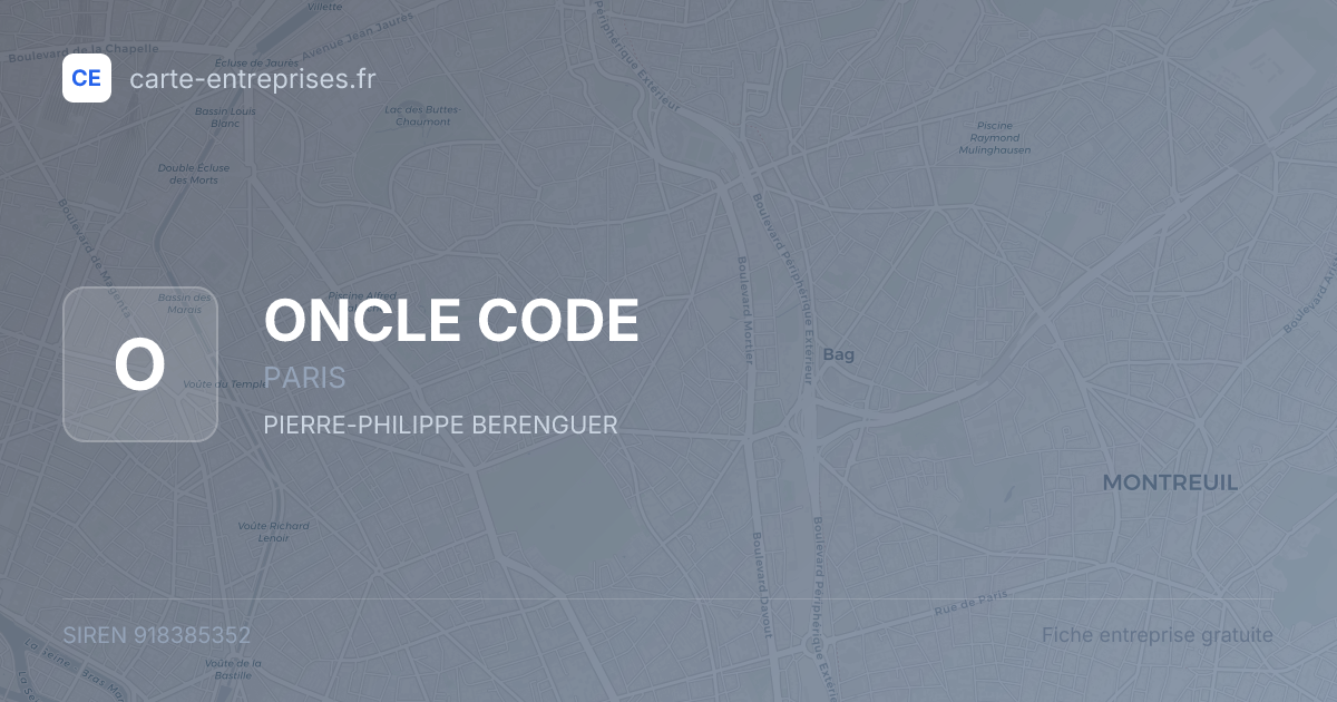 ONCLE CODE — 918385352 — fiche entreprise