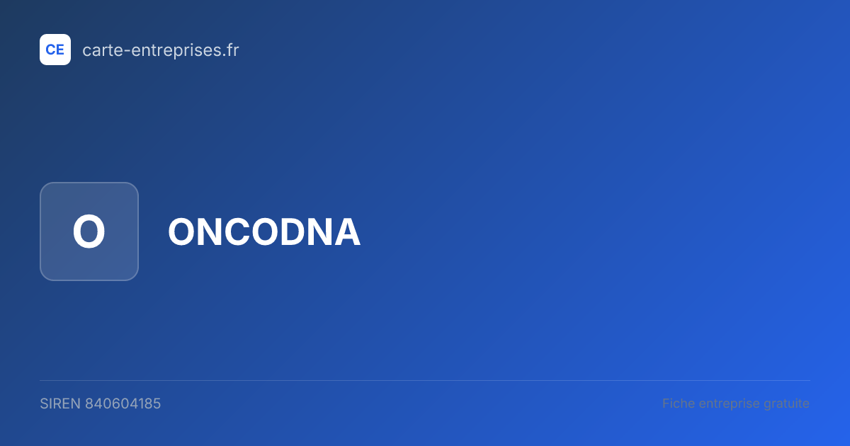 ONCODNA — 840604185 — fiche entreprise