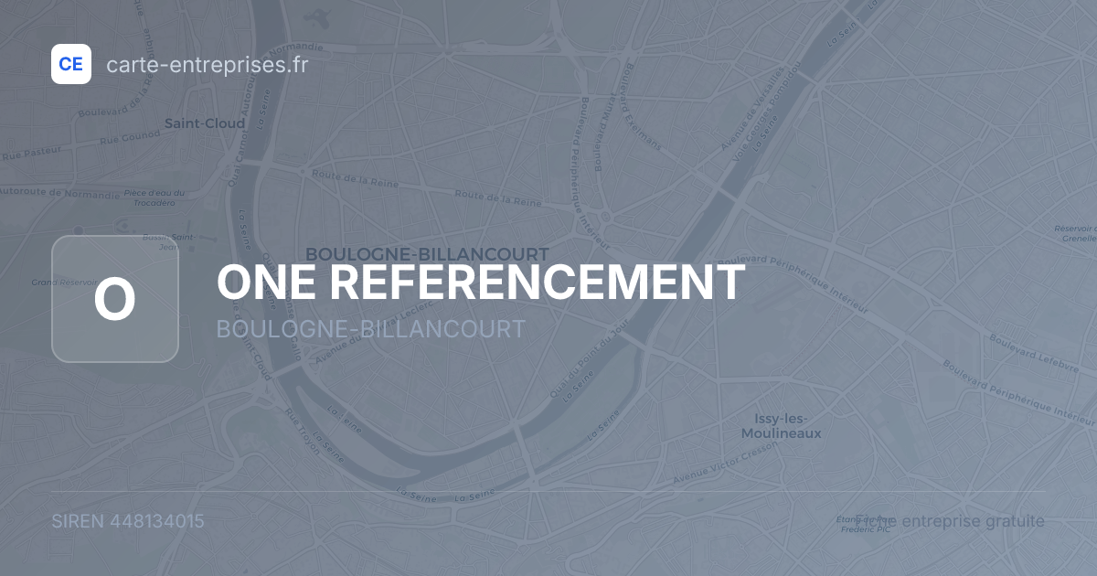 ONE REFERENCEMENT — 448134015 — fiche entreprise