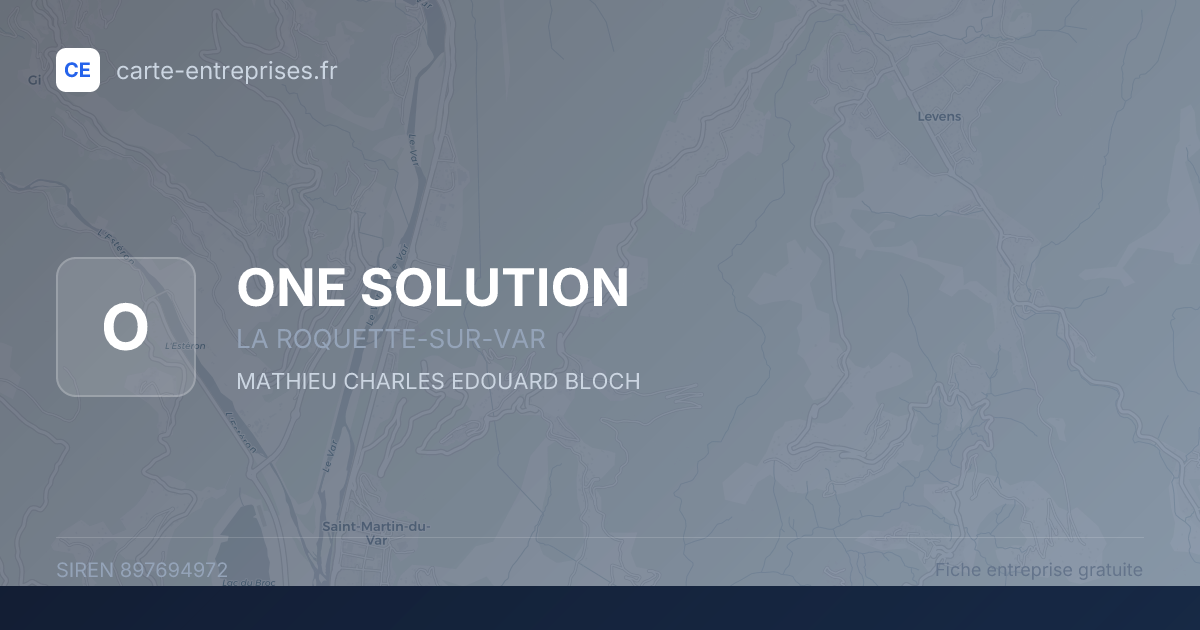 ONE SOLUTION — 897694972 — fiche entreprise