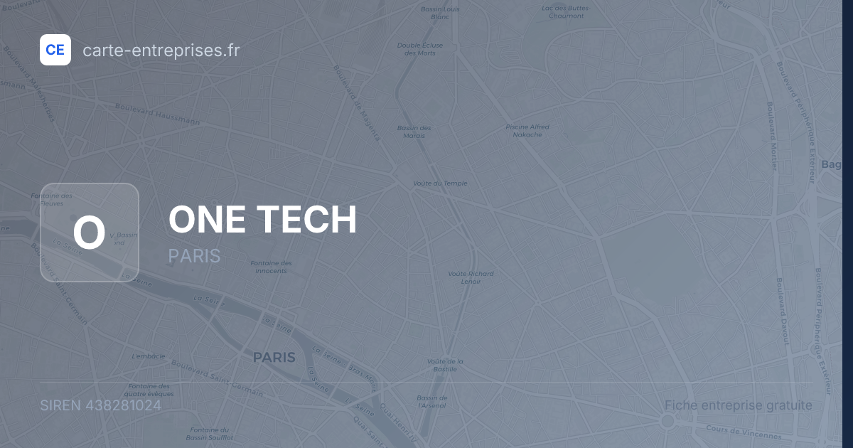 ONE TECH — 438281024 — fiche entreprise
