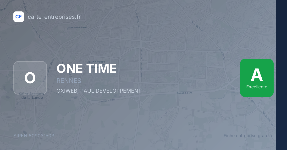 ONE TIME — 809031503 — fiche entreprise