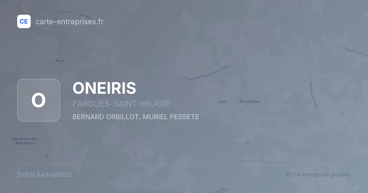 ONEIRIS — 849486329 — fiche entreprise