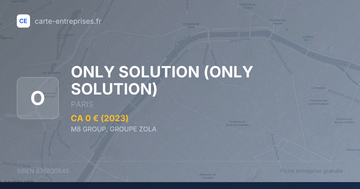 ONLY SOLUTION — 878830645 — fiche entreprise