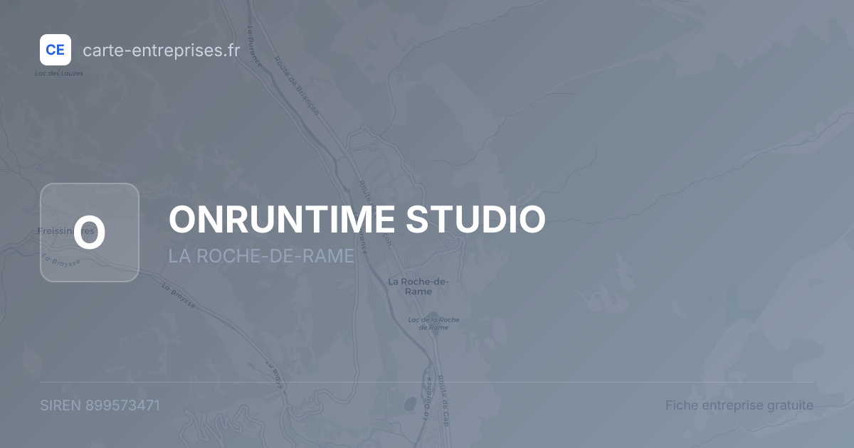 ONRUNTIME STUDIO — 899573471 — fiche entreprise