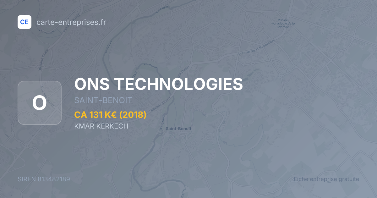 ONS TECHNOLOGIES — 813482189 — fiche entreprise