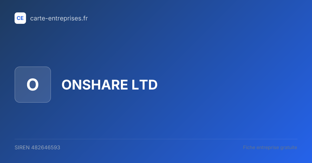 ONSHARE LTD — 482646593 — fiche entreprise