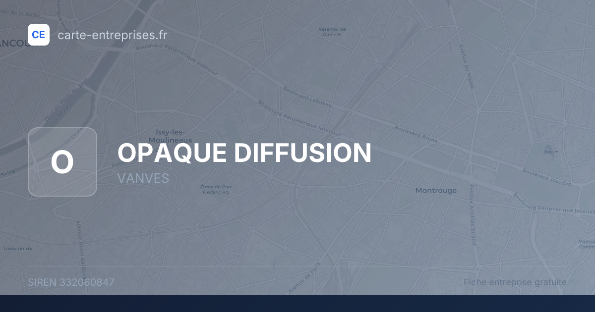 OPAQUE DIFFUSION — 332060847 — fiche entreprise