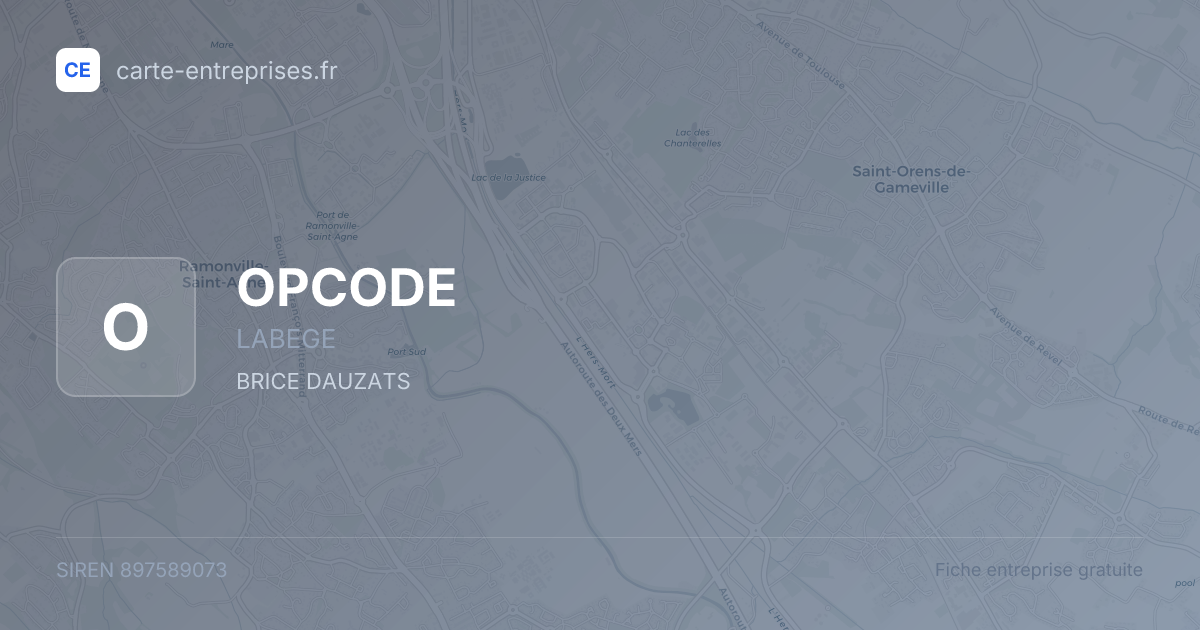 OPCODE — 897589073 — fiche entreprise