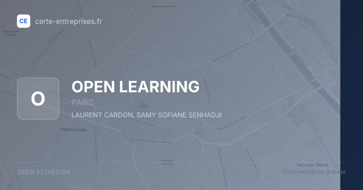 OPEN LEARNING — 822482394 — fiche entreprise