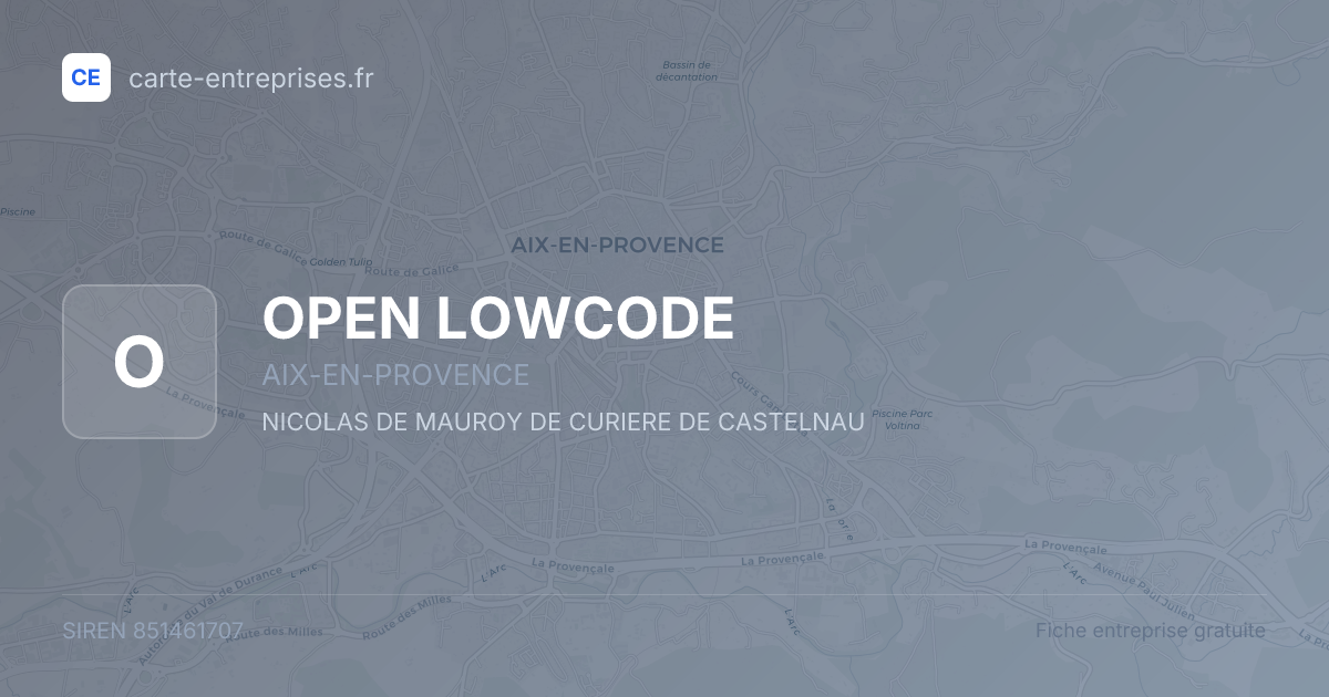 OPEN LOWCODE — 851461707 — fiche entreprise