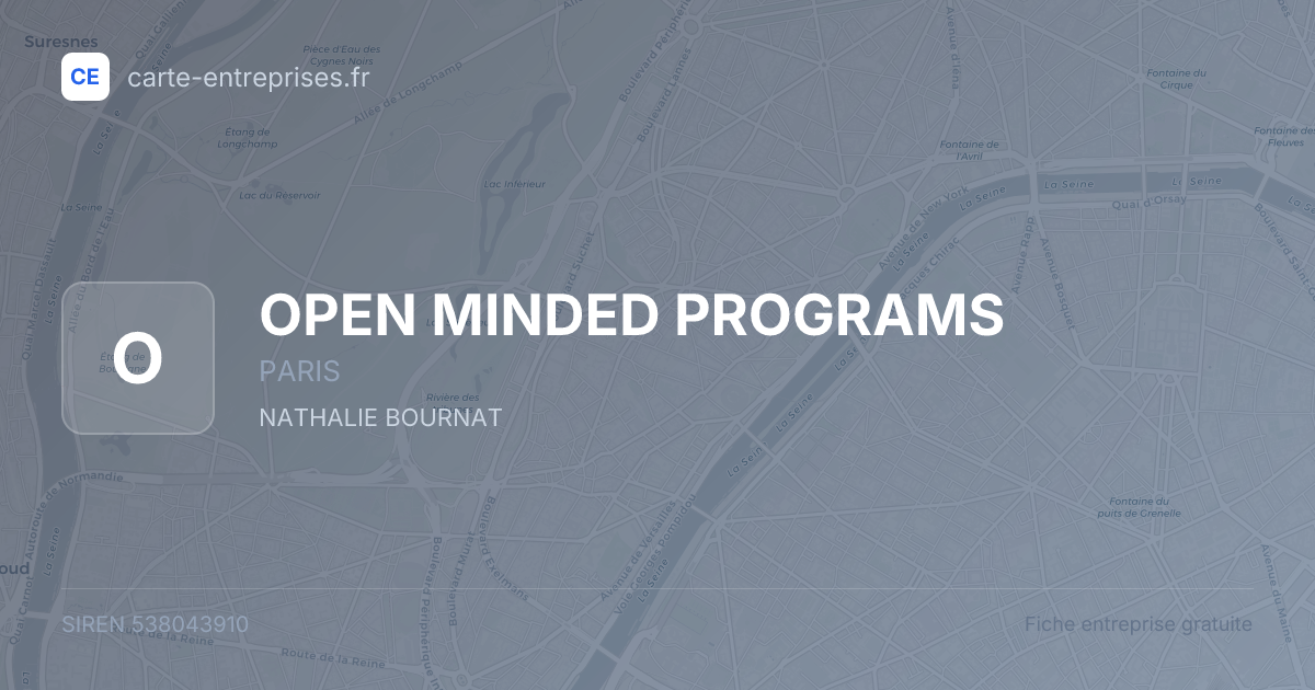 OPEN MINDED PROGRAMS — 538043910 — fiche entreprise