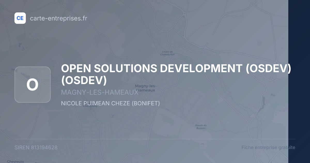OPEN SOLUTIONS DEVELOPMENT (OSDEV) (OSDEV) — 813194628 — fiche entreprise