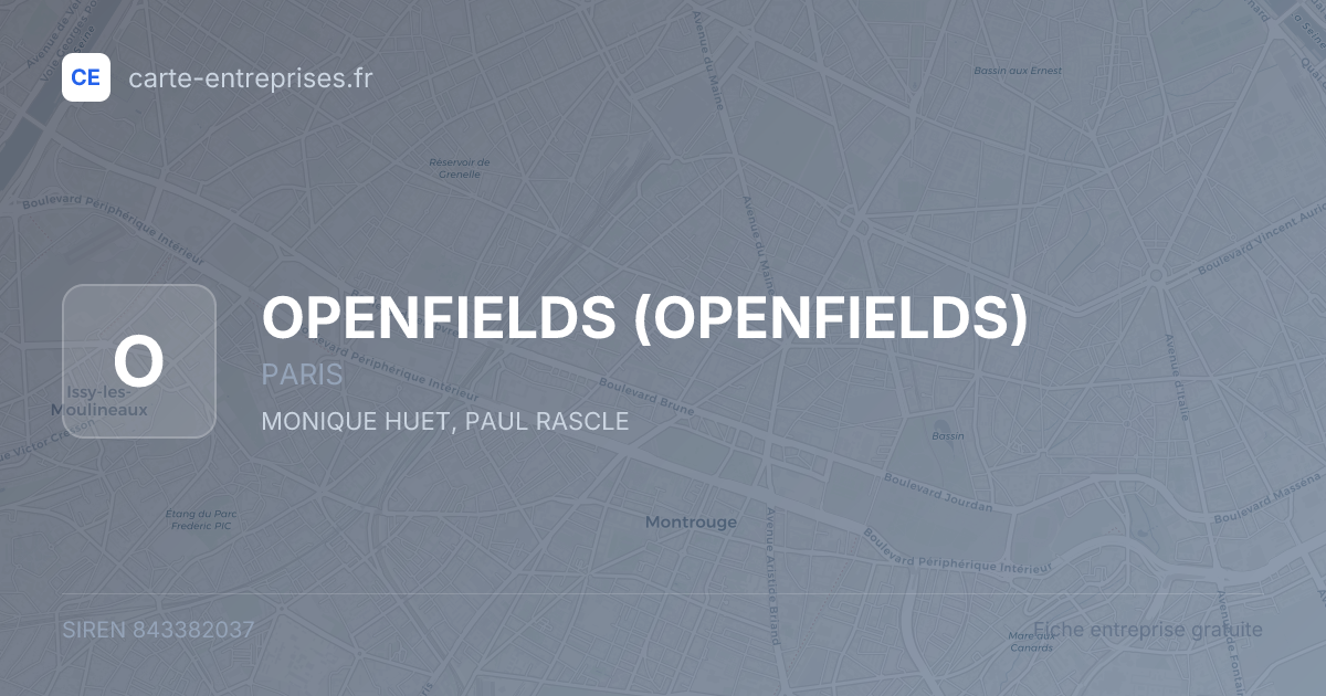 OPENFIELDS — 843382037 — fiche entreprise