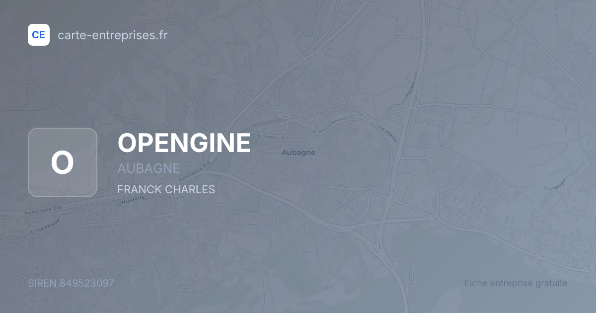 OPENGINE — 849523097 — fiche entreprise