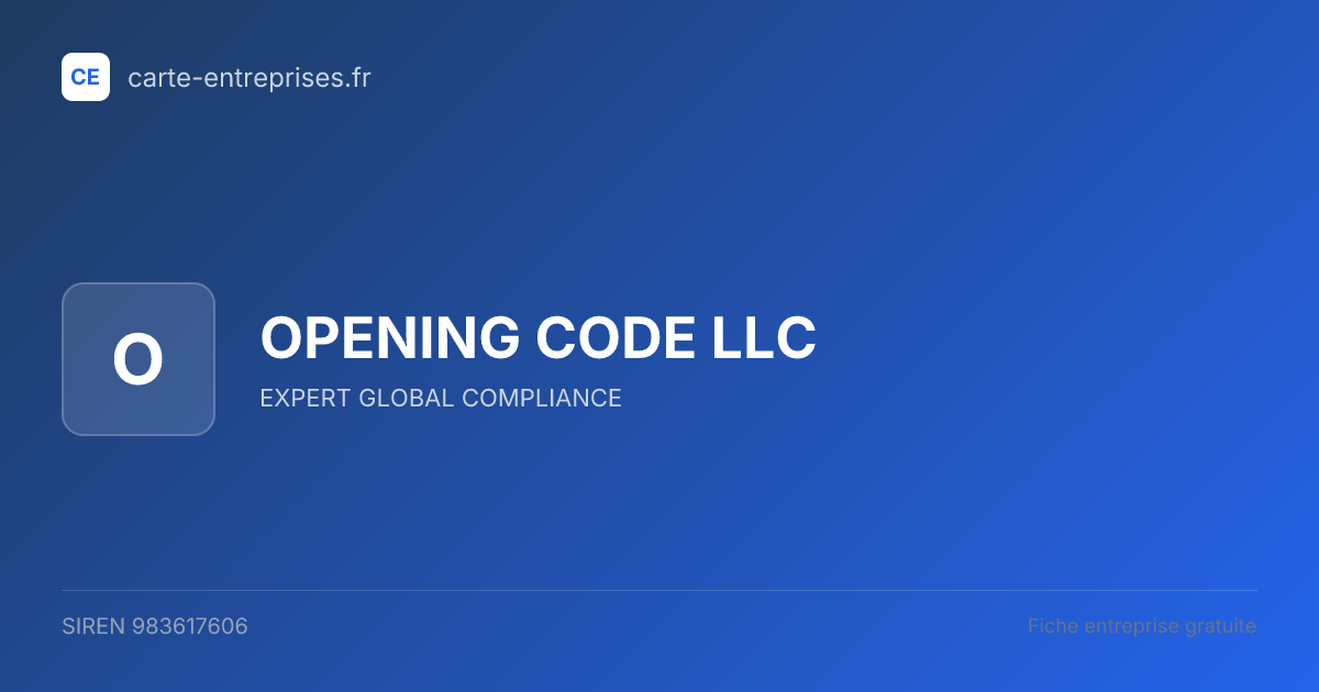 OPENING CODE LLC — 983617606 — fiche entreprise