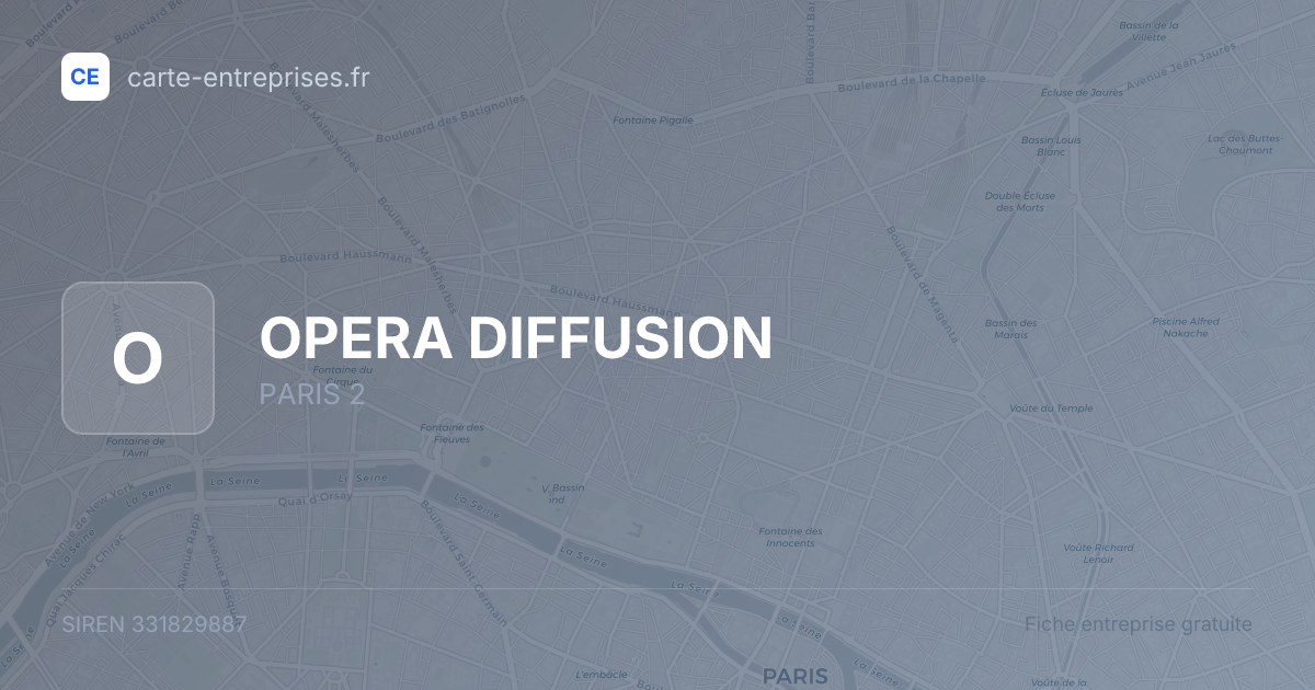 OPERA DIFFUSION — 331829887 — fiche entreprise