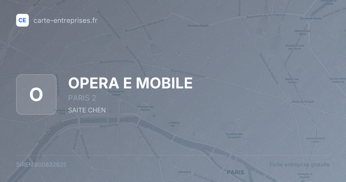 OPERA E MOBILE — 800832925 — fiche entreprise