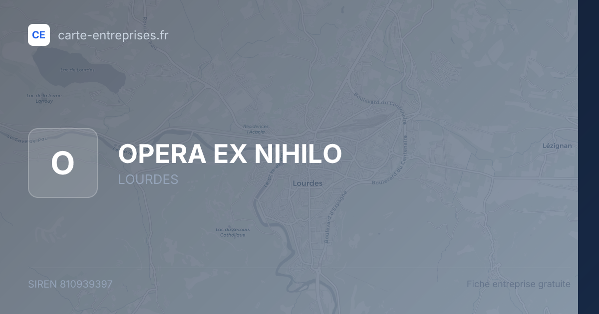 OPERA EX NIHILO — 810939397 — fiche entreprise