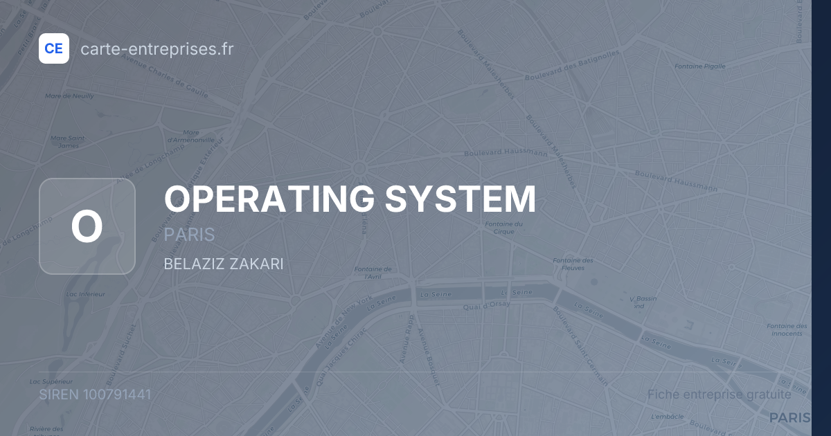 OPERATING SYSTEM — 100791441 — fiche entreprise