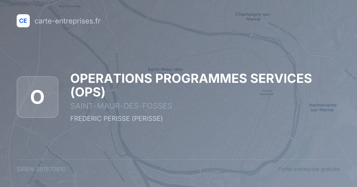 OPERATIONS PROGRAMMES SERVICES (OPS) — 381570910 — fiche entreprise