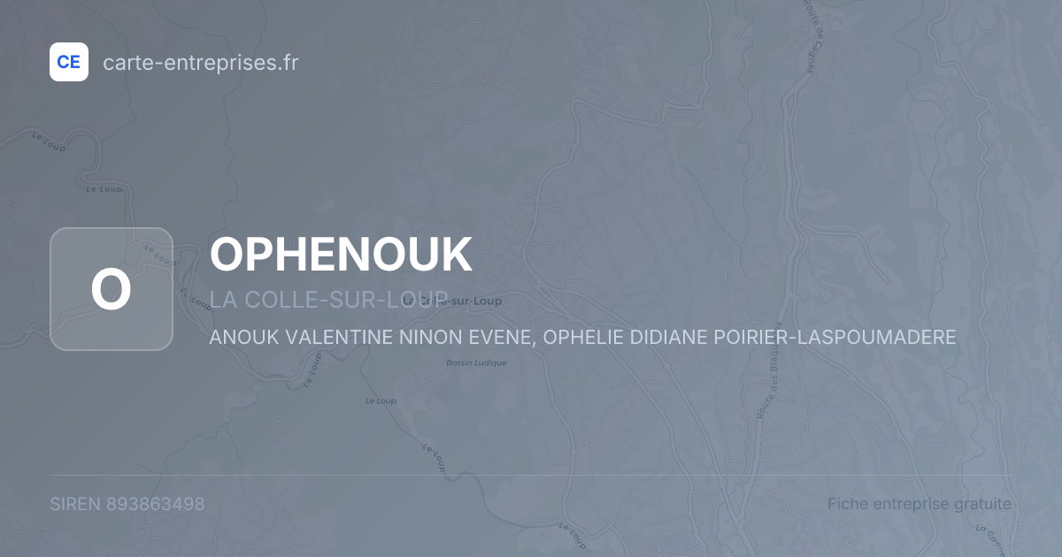 OPHENOUK — 893863498 — fiche entreprise