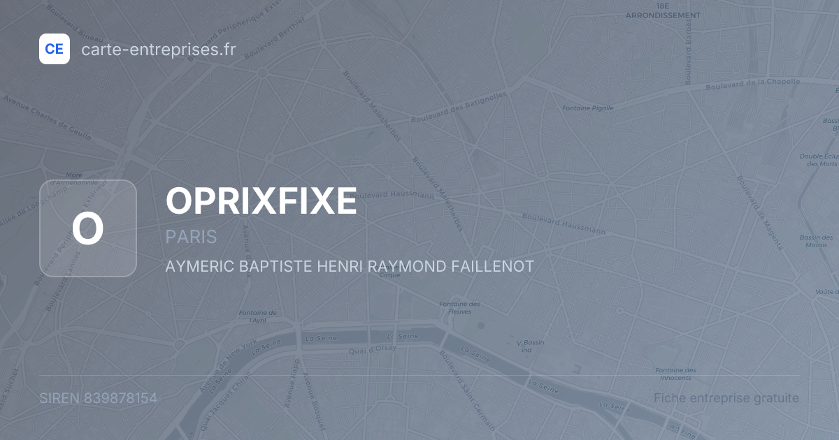 OPRIXFIXE — 839878154 — fiche entreprise