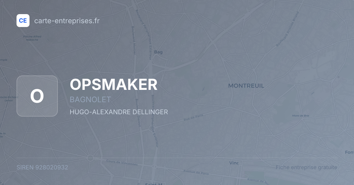 OPSMAKER — 928020932 — fiche entreprise
