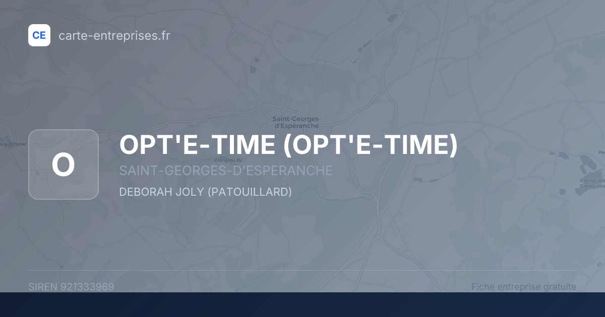 OPT'E-TIME — 921333969 — fiche entreprise
