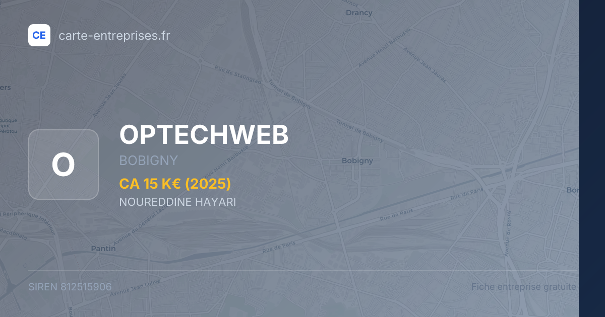 OPTECHWEB — 812515906 — fiche entreprise