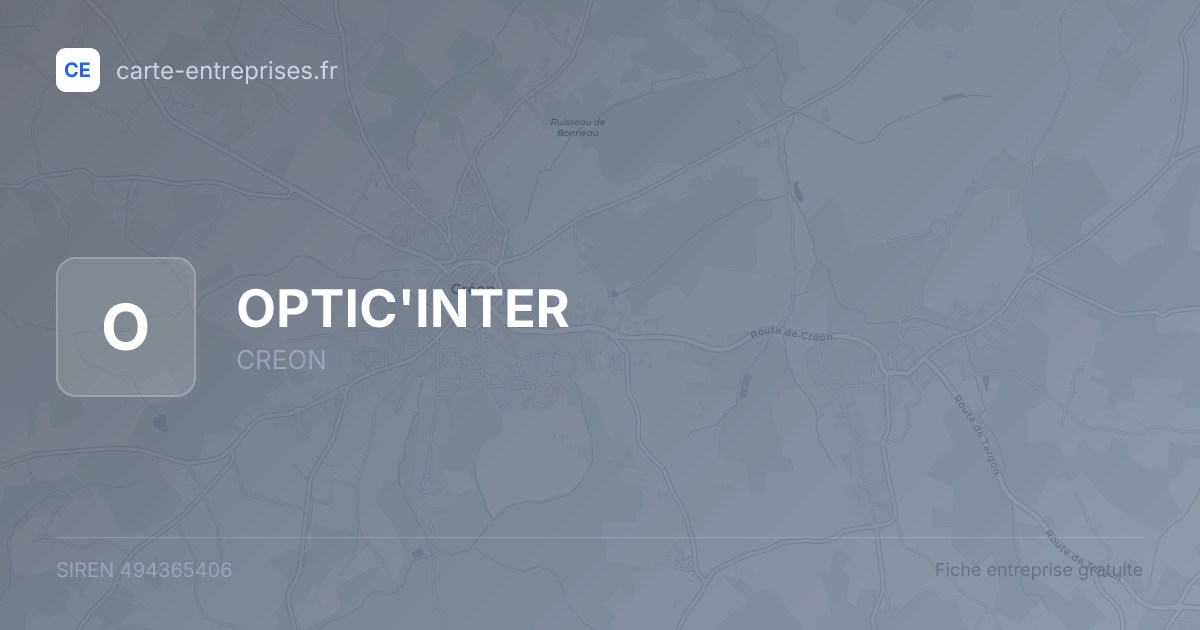 OPTIC'INTER — 494365406 — fiche entreprise