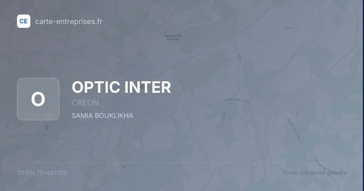 OPTIC INTER — 751481599 — fiche entreprise