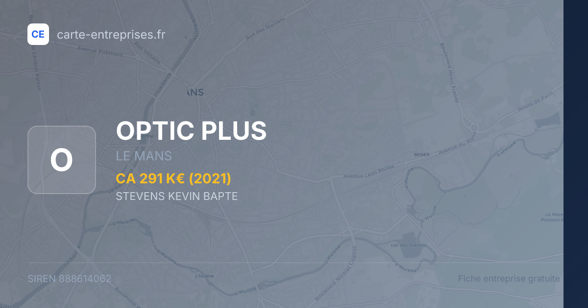 OPTIC PLUS — 888614062 — fiche entreprise