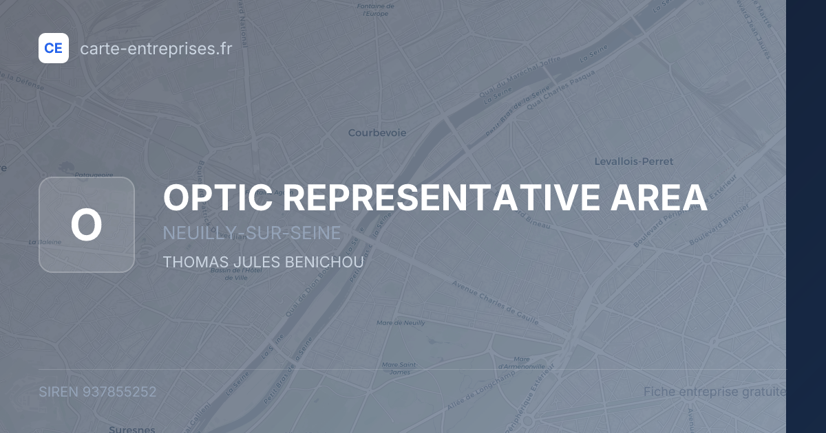 OPTIC REPRESENTATIVE AREA — 937855252 — fiche entreprise
