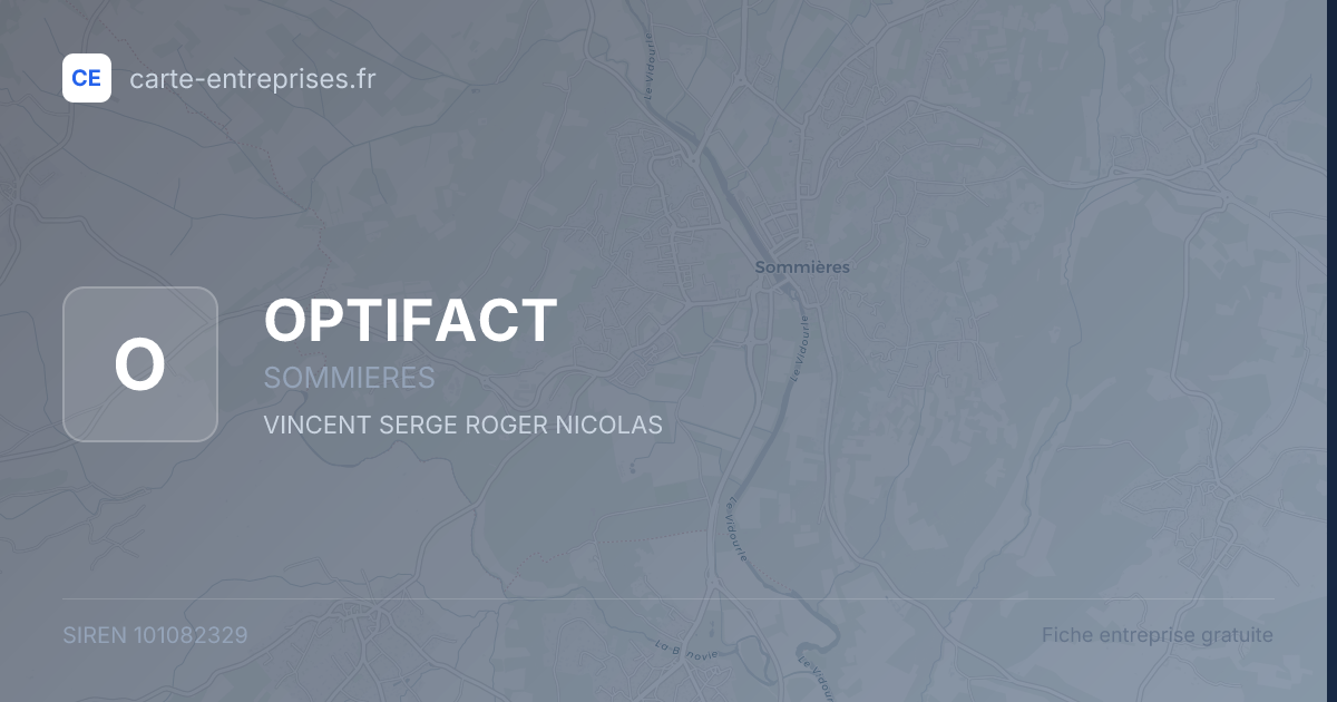 OPTIFACT — 101082329 — fiche entreprise