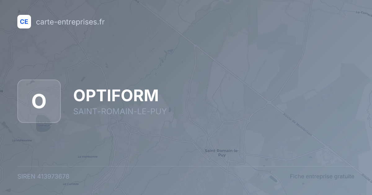 OPTIFORM — 413973678 — fiche entreprise